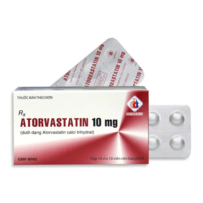 Atorvas 10mg DMC (H/100v) - Thuốc điều trị giảm cholesterol toàn phần, LDL – cholesterol và apolipoprotein B ở những bệnh nhân tăng cholesterol nguyên phát và rối loạn chuyển hóa lipid hỗn hợp